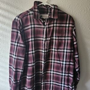Aeropostale Burgundy Plaid Button-Up Shirt